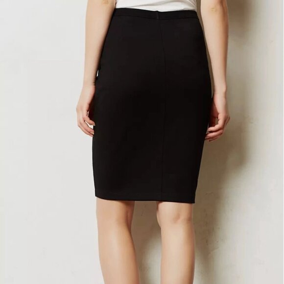 Anthropologie Bailey 44 Black and Pink Ruched Floral Pencil Skirt in M - Picture 2 of 8